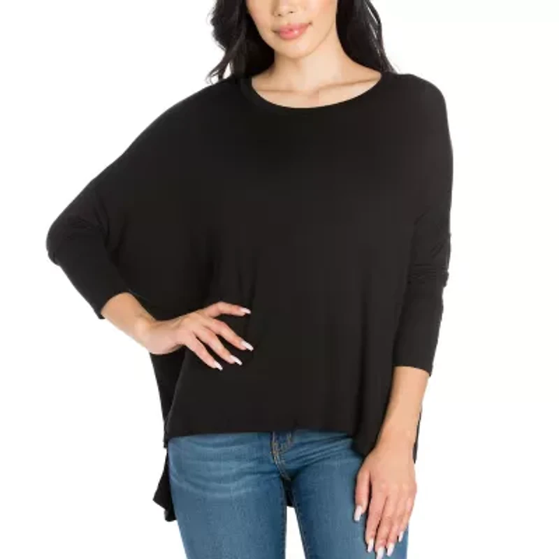 24/7 Comfort Apparel Womens Long Dolman Sleeve Oversized Top