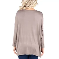 24/7 Comfort Apparel Womens Long Dolman Sleeve  Oversized Top
