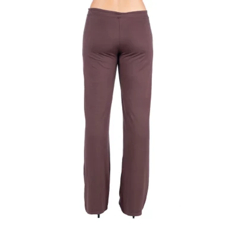 24seven Comfort Apparel Womens Mid Rise Straight Palazzo Pant