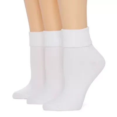 Mixit Womens 3 Pair Turncuff Socks