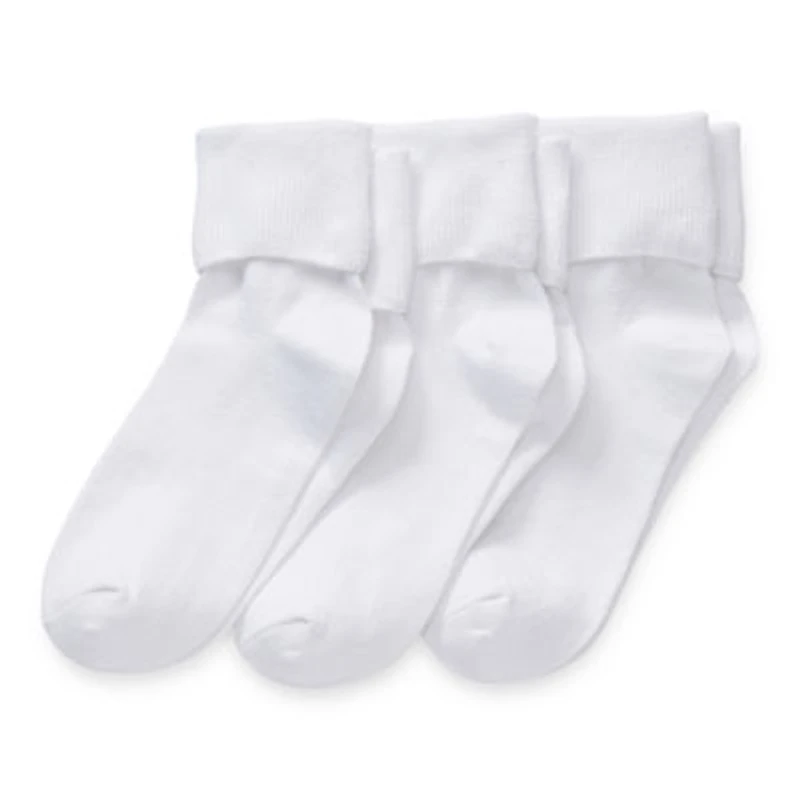 Mixit Womens 3 Pair Turncuff Socks