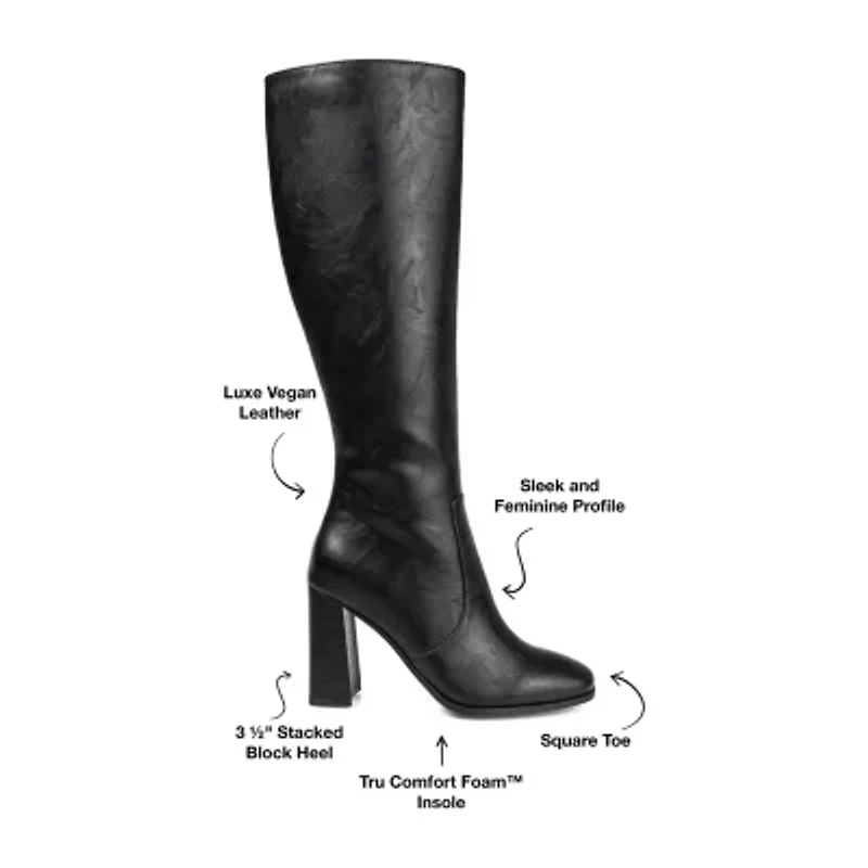 Journee Collection Womens Karima Stacked Heel Riding Boots