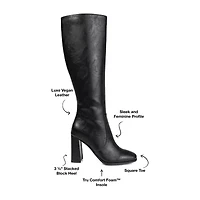 Journee Collection Womens Karima Stacked Heel Riding Boots