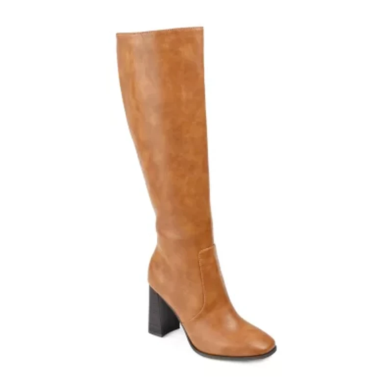 Journee Collection Womens Karima Stacked Heel Riding Boots