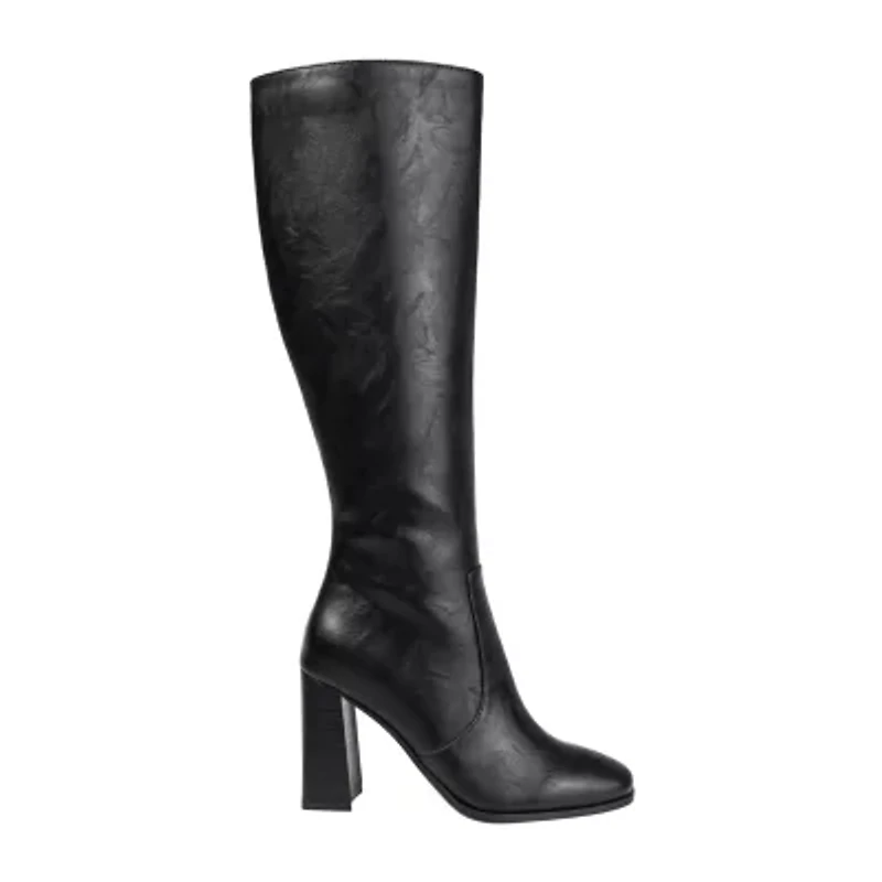 Journee Collection Womens Karima Wide Calf Stacked Heel Riding Boots