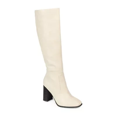 Journee Collection Womens Karima Wide Calf Stacked Heel Riding Boots