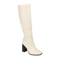 Journee Collection Womens Karima Wide Calf Stacked Heel Riding Boots