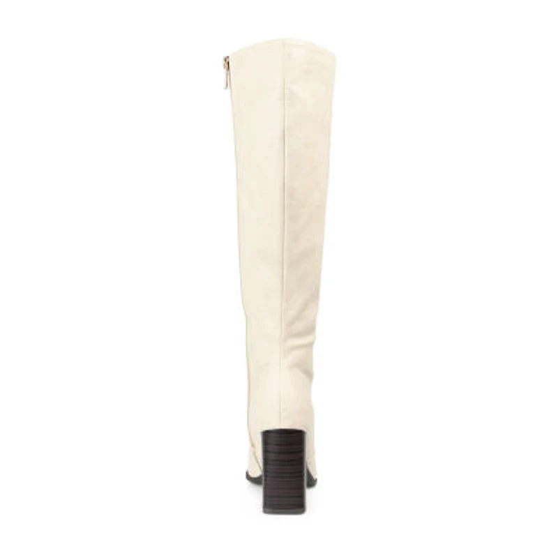 Journee Collection Womens Karima Wide Calf Stacked Heel Riding Boots