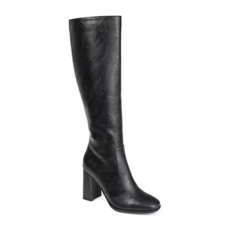 Journee Collection Womens Karima Extra Wide Calf Stacked Heel Riding Boots