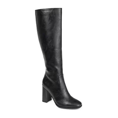 Journee Collection Womens Karima Extra Wide Calf Stacked Heel Riding Boots