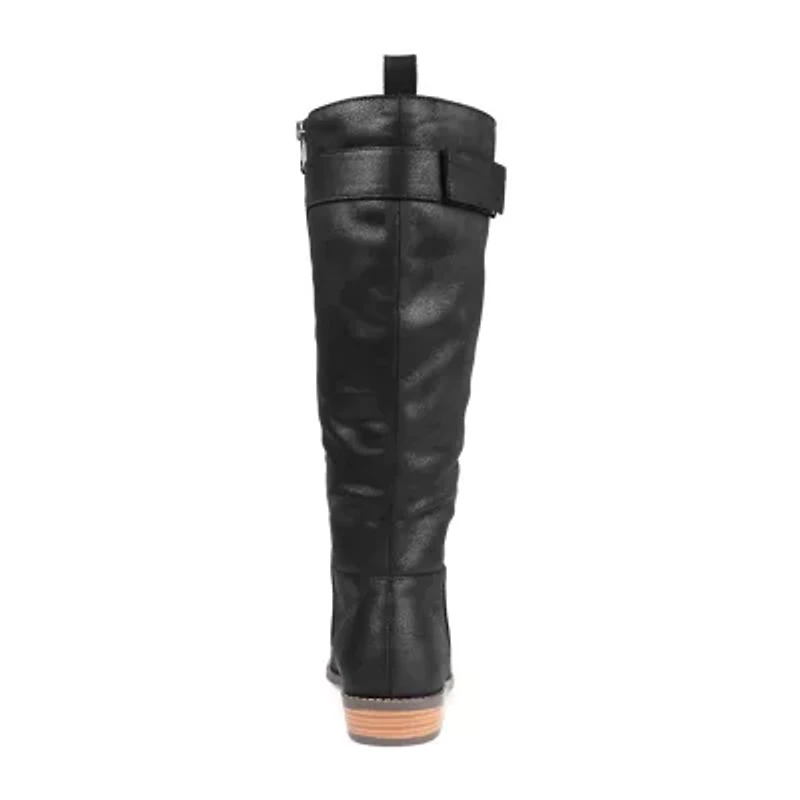 Journee Collection Womens Lelanni Wide Calf Stacked Heel Riding Boots