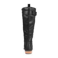 Journee Collection Womens Lelanni Wide Calf Stacked Heel Riding Boots