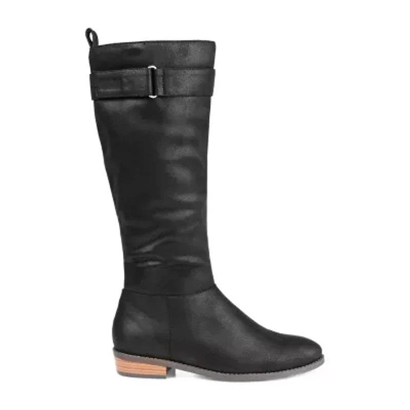 Journee Collection Womens Lelanni Wide Calf Stacked Heel Riding Boots