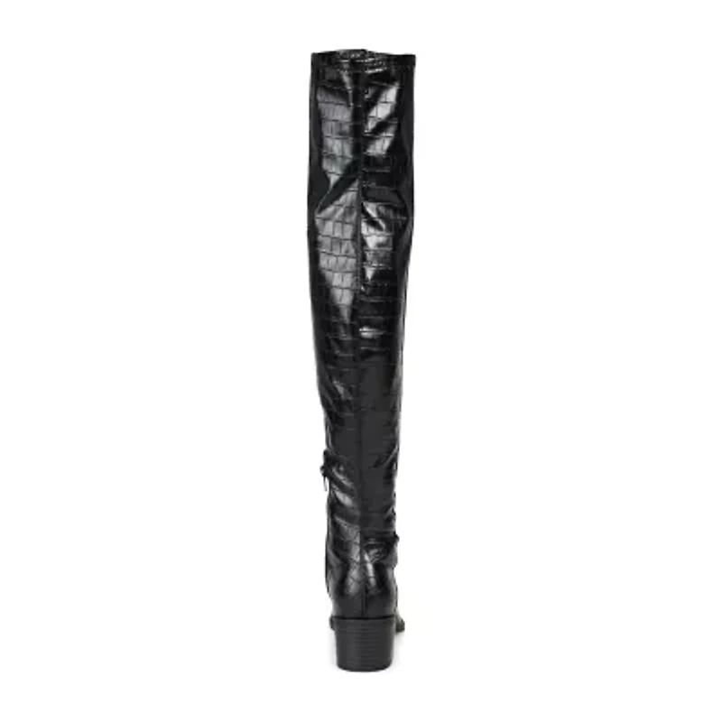 Journee Collection Womens Mariana Wide Calf Block Heel Over the Knee Boots