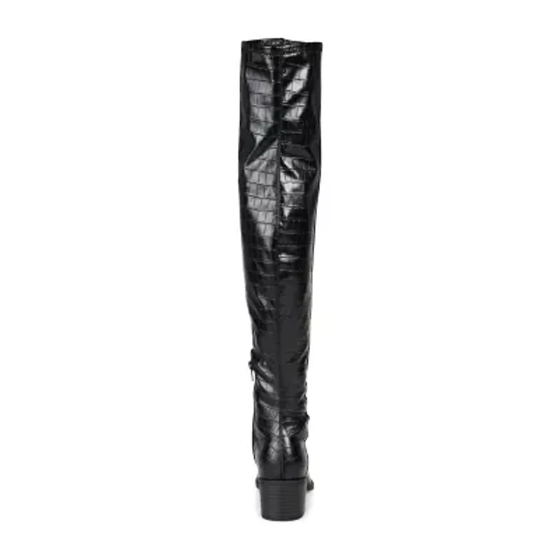 Journee Collection Womens Mariana Extra Wide Calf Block Heel Over the Knee Boots