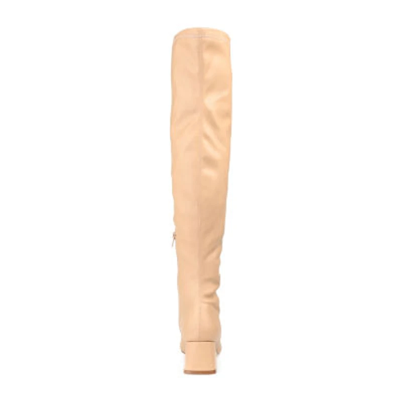 Journee Collection Womens Melika Wide Calf Block Heel Over the Knee Boots