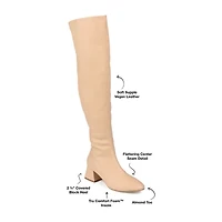 Journee Collection Womens Melika Wide Calf Block Heel Over the Knee Boots