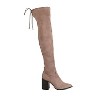 Journee Collection Womens Paras Wide Calf Stacked Heel Over the Knee Boots