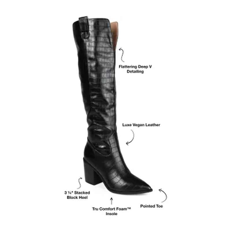 Journee Collection Womens Therese Stacked Heel Cowboy Boots