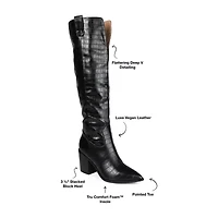 Journee Collection Womens Therese Stacked Heel Cowboy Boots