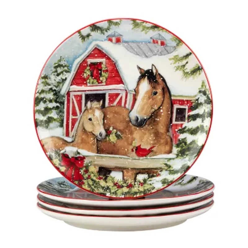 Certified International Homestead Christmas 4-pc. Dinner Plate