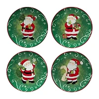 Certified International Holiday Magic Santa 4-pc. Dessert Plate