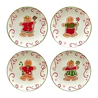 Certified International Holiday Magic Gingerbread 4-pc. Dessert Plate