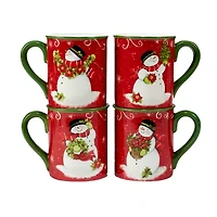 Certified International Holiday Magic Snowman 4-pc. Mug Set