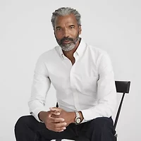 Stafford Coolmax All Season Ecomade Oxford Mens Regular Fit Stretch Fabric Wrinkle Free Long Sleeve Dress Shirt