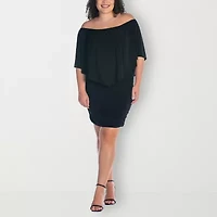 24seven Comfort Apparel Womens Plus Short Sleeve Shift Dress