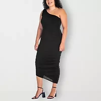 24seven Comfort Apparel Womens Plus Sleeveless Midi Casual Bodycon Dress