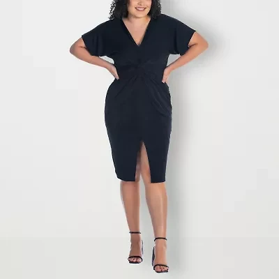 24seven Comfort Apparel Womens Sleeveless Casual Plus Bodycon Dress