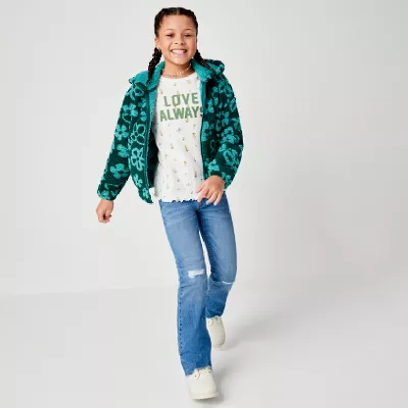 Thereabouts Little & Big Kid Girls Ripped Flare Leg Jean