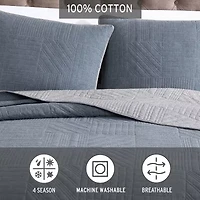 Eddie Bauer Hidden Lake Plaid Reversible Quilt Set