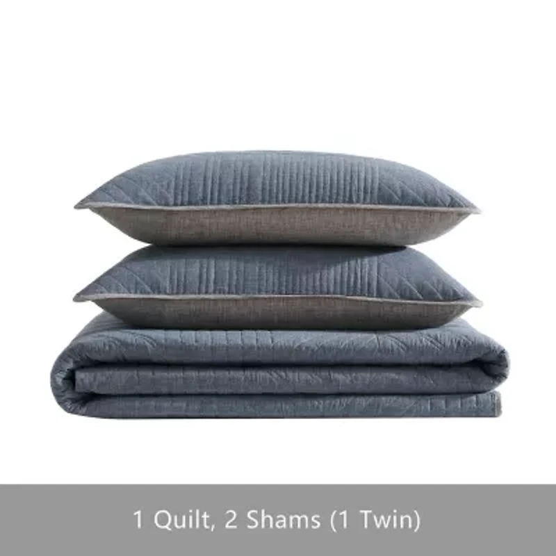 Eddie Bauer Hidden Lake Plaid Reversible Quilt Set