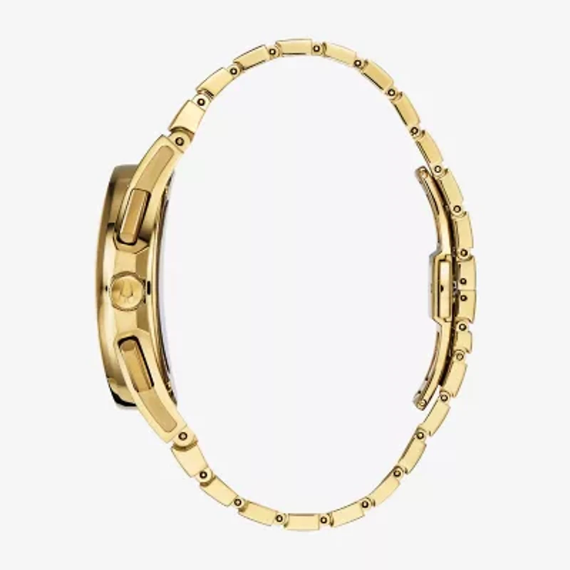 Bulova Mens Chronograph Diamond Accent Gold Tone Stainless Steel Bracelet Watch 97a144
