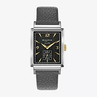 Bulova Frank Sinatra Mens Gray Leather Strap Watch 98a261