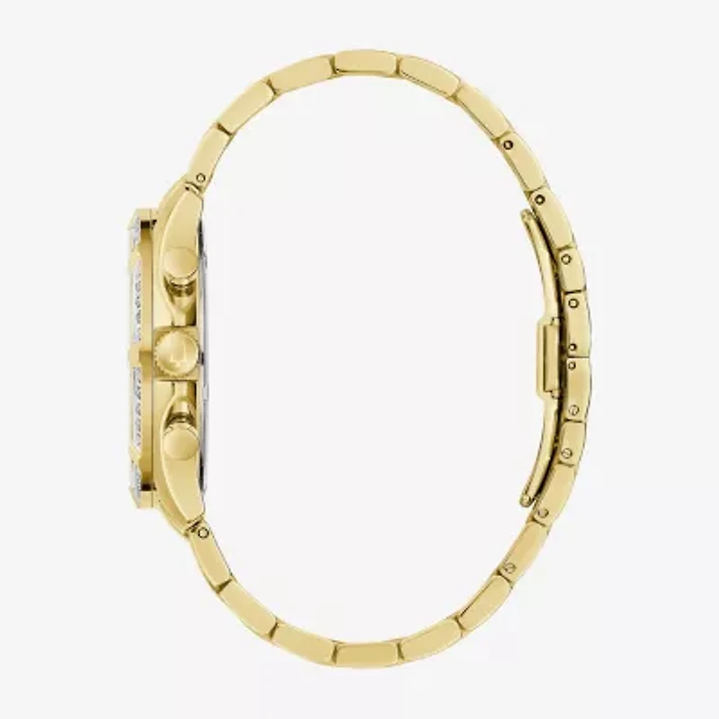 Bulova Diamond Mens Gold Tone Stainless Steel Bracelet Watch 98e113