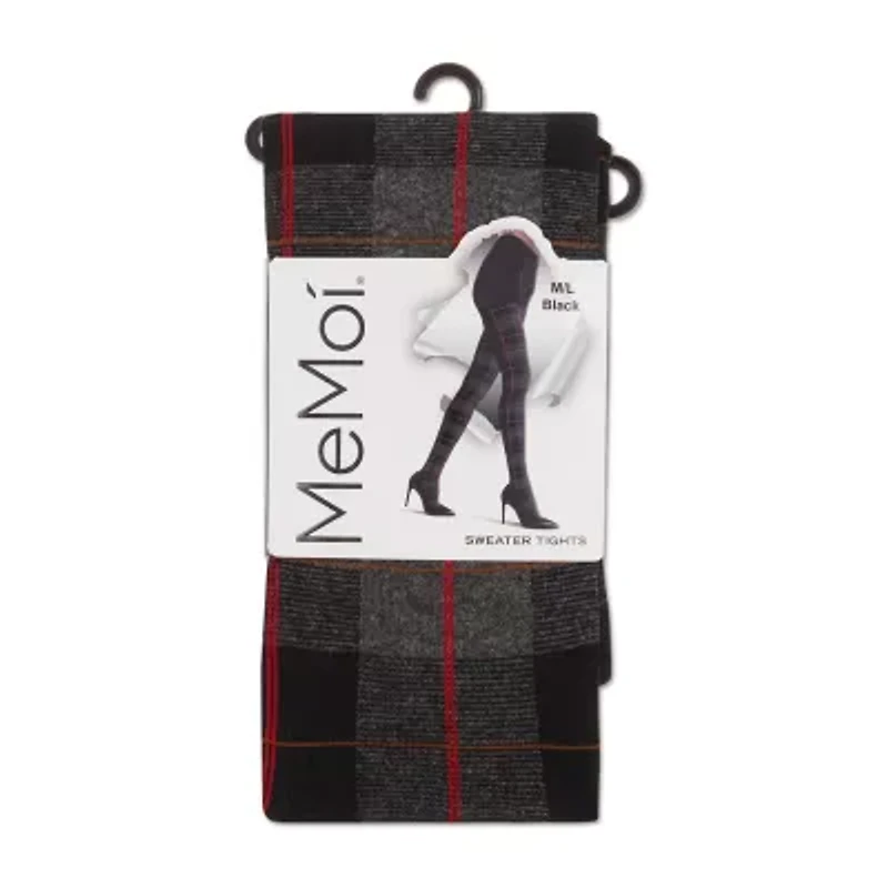 MeMoi Womens Tartan Plaid Sweater 1 Pair Plus Tights