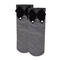 MeMoi Pearl Bow Houndstooth Womens 1 Pair Quarter Ankle Socks