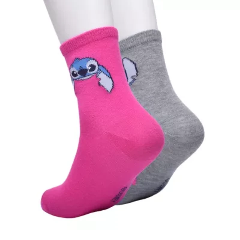 Womens 2-pc. Lilo & Stitch Crew Socks