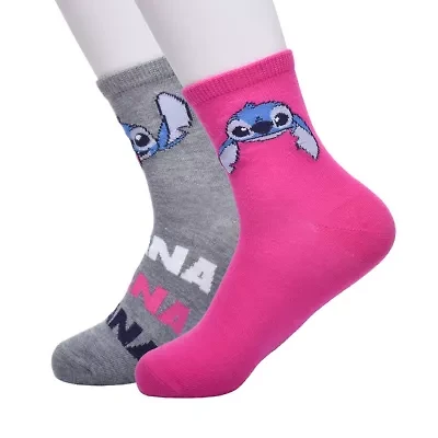 Womens 2-pc. Lilo & Stitch Crew Socks