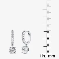 (H / Si2) Womens 2 1/4 CT. T.W. Lab Grown White Diamond 10K White Gold 20.4mm Round Hoop Earrings