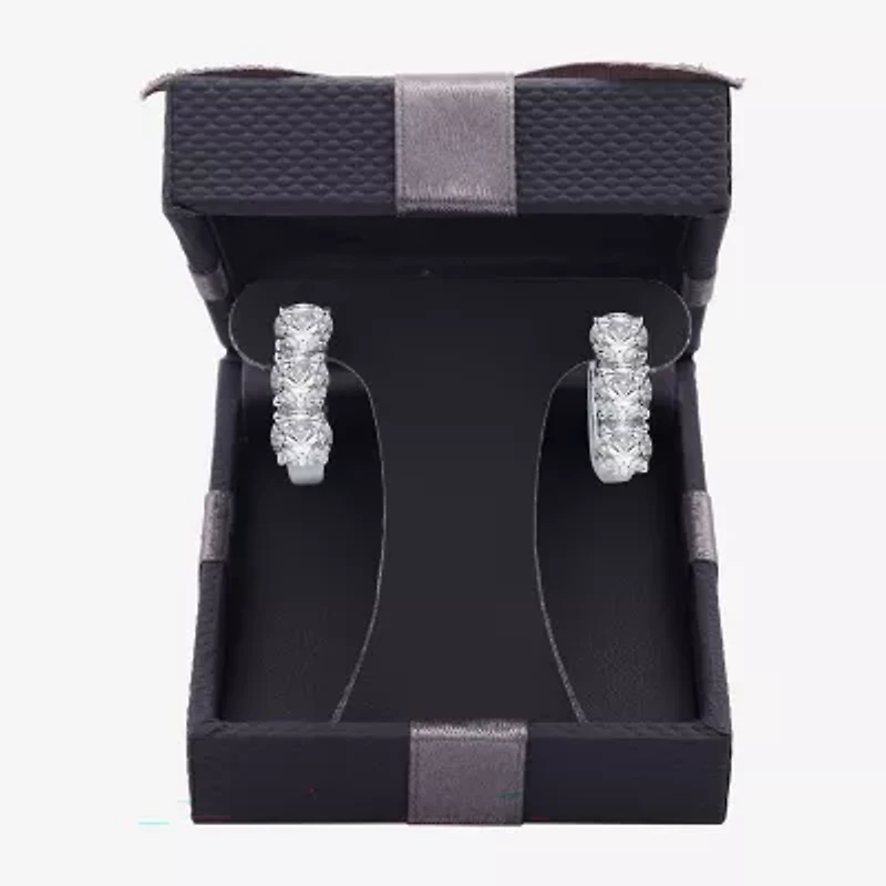(H-I / Si2-I1) Womens 5 CT. T.W. Lab Grown White Diamond 14K White Gold 18.9mm Hoop Earrings