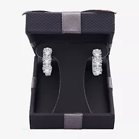 (H-I / Si2-I1) Womens 5 CT. T.W. Lab Grown White Diamond 14K White Gold 18.9mm Hoop Earrings