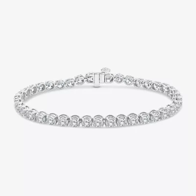 (H / Si2) Womens 10 Ct.T.W. Lab Grown White Diamond 10K Gold 7.25 Inch Tennis Bracelet