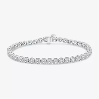(H / Si2) Womens 10 Ct.T.W. Lab Grown White Diamond 10K Gold 7.25 Inch Tennis Bracelet