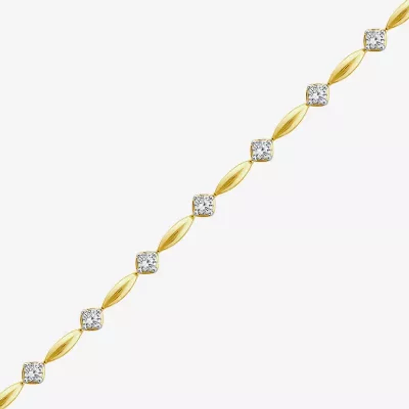(I1/ I) Womens 1 CT. T.W. Lab Grown White Diamond 10K Gold 7 Inch Tennis Bracelet