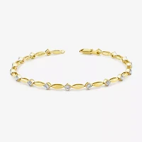 (I1/ I) Womens 1 CT. T.W. Lab Grown White Diamond 10K Gold 7 Inch Tennis Bracelet