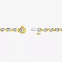 (I1/ I) Womens 1 CT. T.W. Lab Grown White Diamond 10K Gold 7.25 Inch Tennis Bracelet